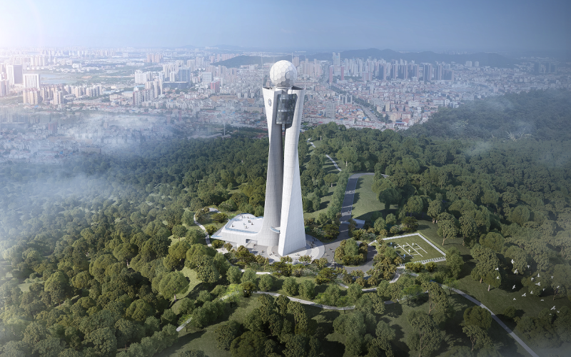 无图建造项目——武汉新一代天气雷达气象塔。受访者供图